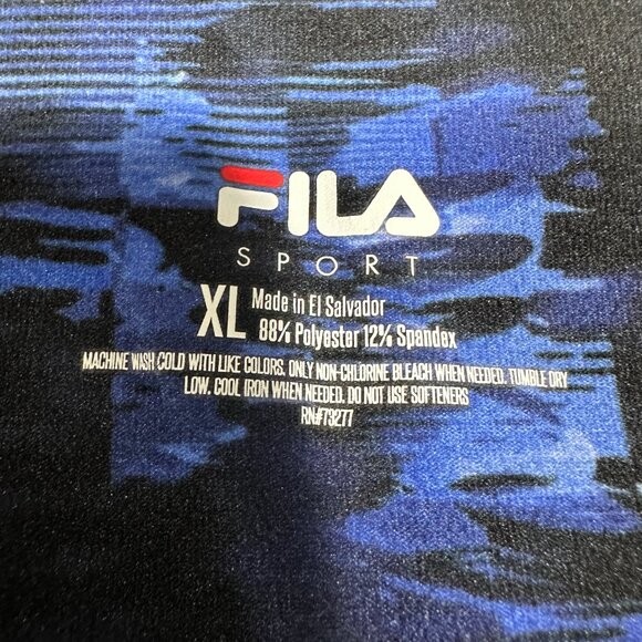 Fila Sport Pants Womens XL BLue Green Print Pull On Compression Yoga Running - Picture 4 of 6